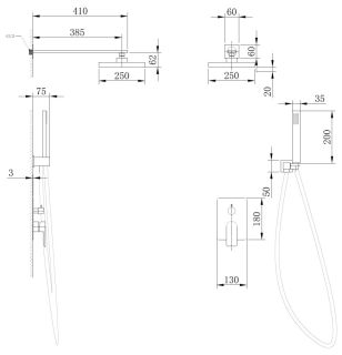 Душевая система ABBER Weiss Insel хром AF8018